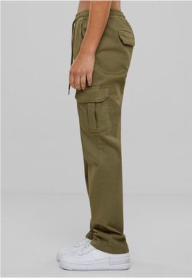 Ladies High Waist Twill Cargo Pants