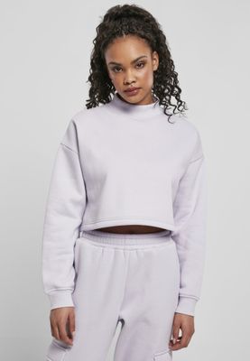Short sweater with long arms and high neck lady