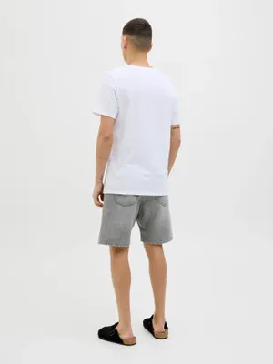 Grå stenstvättade jeansshorts - loose fit