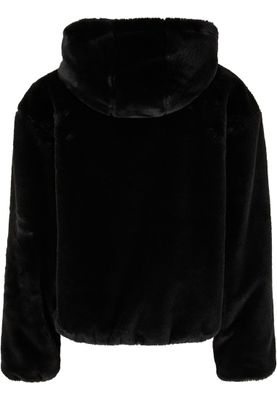 Full Zip Faux Fur Hoodie för herr – svart