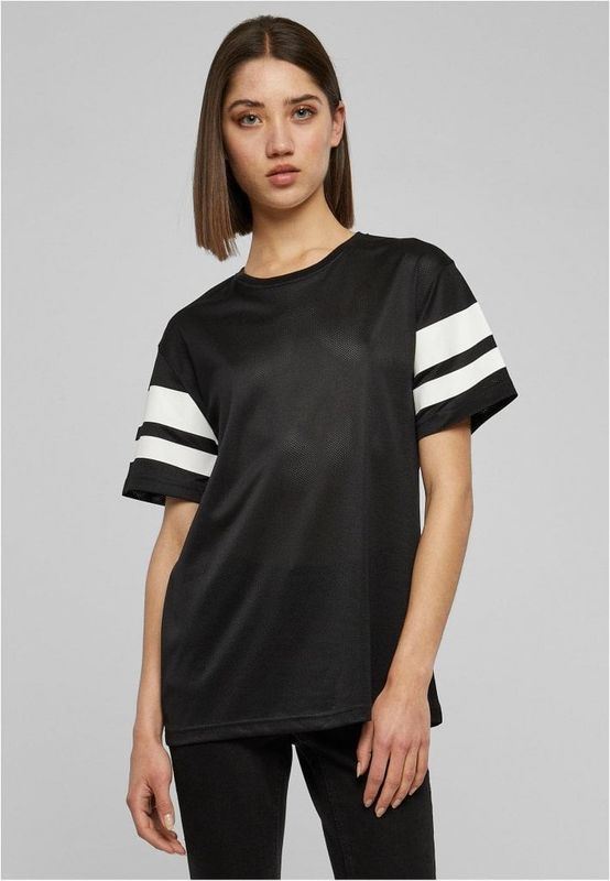 Ladies Stripe Mesh Tee