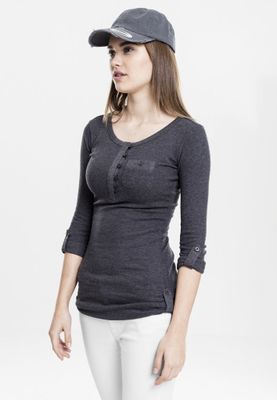 Ladies Long Rib Pocket Turnup Tee