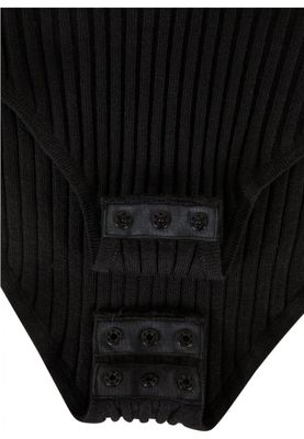 Ribstrikket bodysuit til kvinder med lange ærmer