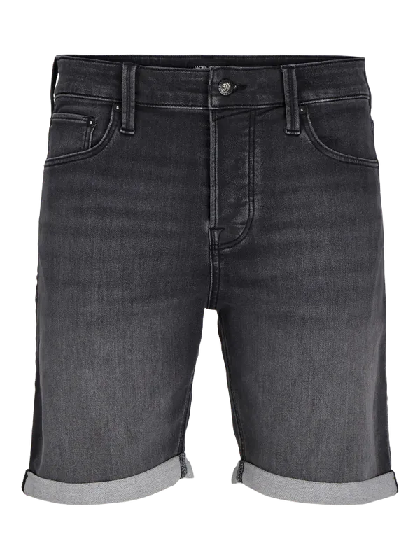 Svarta stentvättade jeansshorts i regular fit