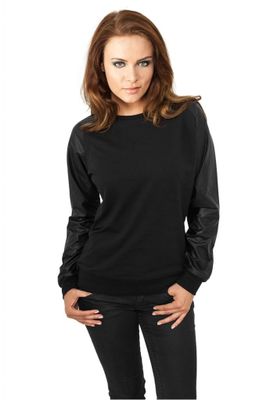 Sweatshirt Leatherimitation on arms