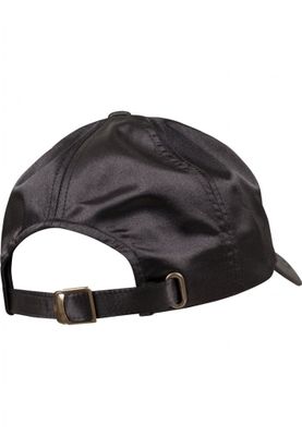 Low profile cap in satin fabric