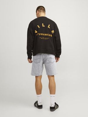 Lysegrå denimshorts i løs pasform
