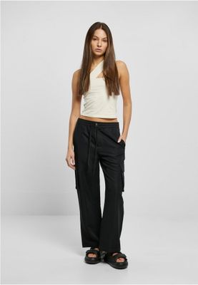 Viscose Cargo Pants with Straight Legs Women