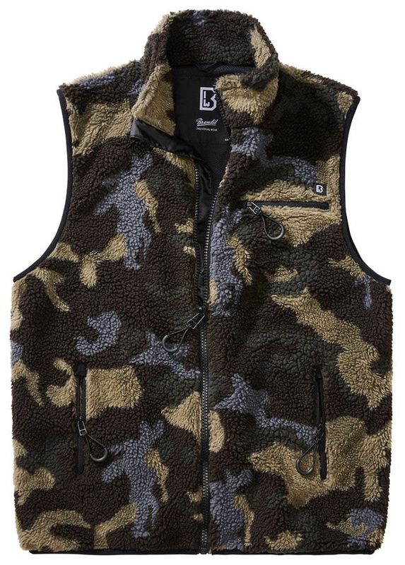 Vest in teddy fleece - darkcamo