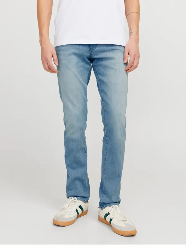 Ljusa stentvättade jeans slim fit - GLENN