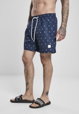 Skull and yacht AOP swim shorts