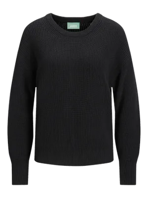 Rundhalsad stickad tröja loose fit