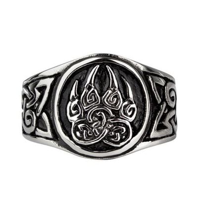 Signetring bears paw stainless steel