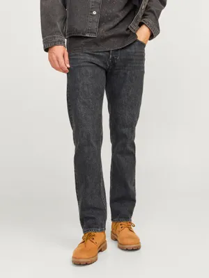 Svarta relaxed fit jeans herr - CHRIS