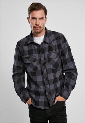 Black/gray checkered flannel shirt