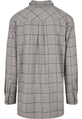 Long Oversized Checked Greyish Shirt