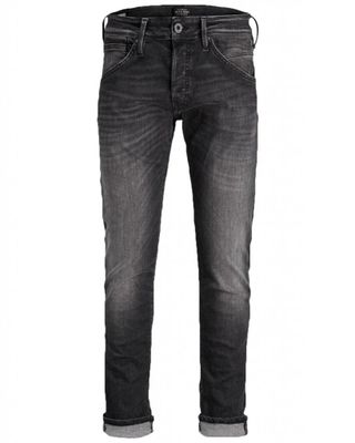 Sorte vaskede slimfit jeans til mænd