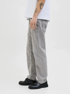 Avslappnade Jeans Herr – CHRIS Grå Denim hög midja