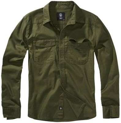 Olive long sleeve flannel shirt men