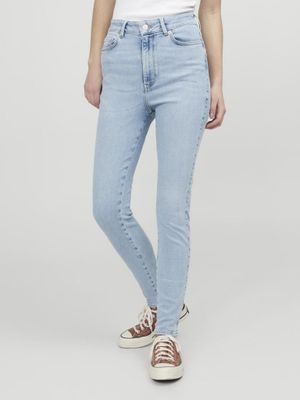 Lyseblå højtaljede skinny fit jeans til kvinder
