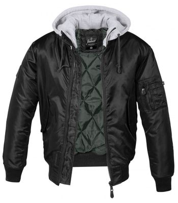 MA1 bomberjacka with hood black/grey