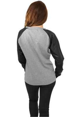 Sweatshirt Leatherimitation on arms