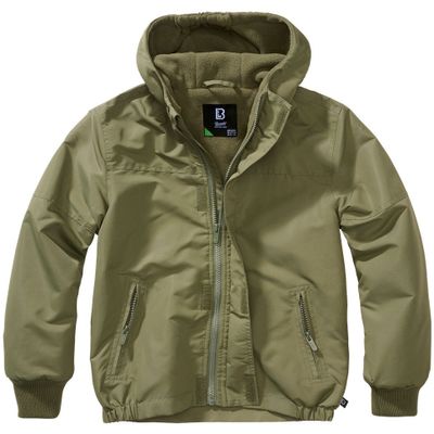Windbreaker with fleece lining olive - Child
