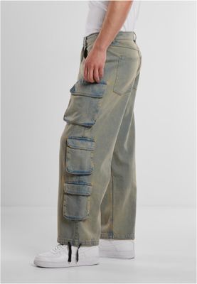 Multi Pocket Denim Cargo Byxor