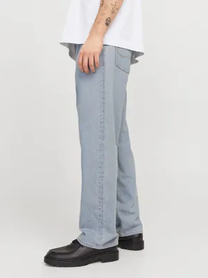 Ljusblå baggy fit jeans med twillväv-struktur - ALEX