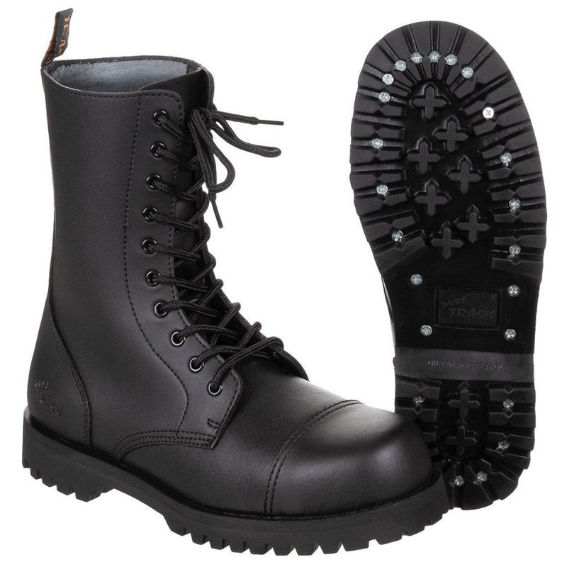Black leather boots - 10 loops