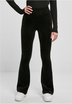 High Waist Rib Velvet Flared Leggings