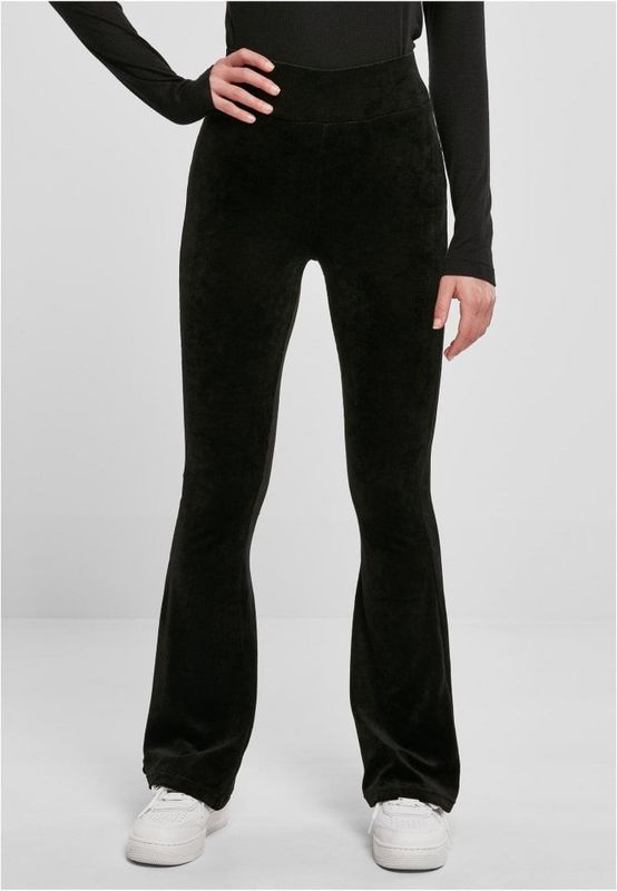 High Waist Rib Velvet Flared Leggings