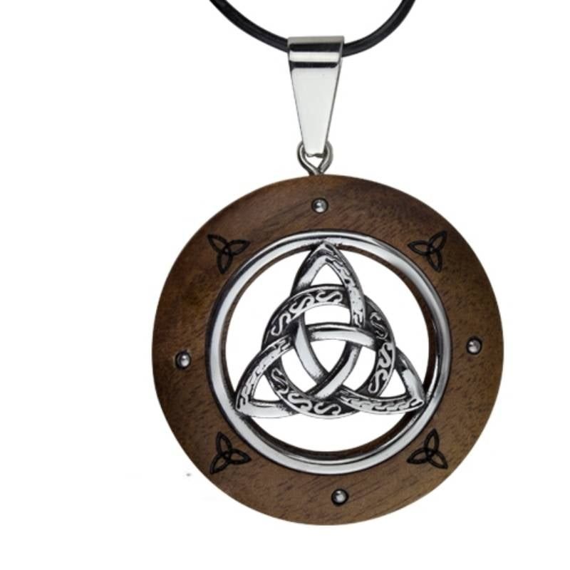 "Celtic Knot" wooden pendant necklace