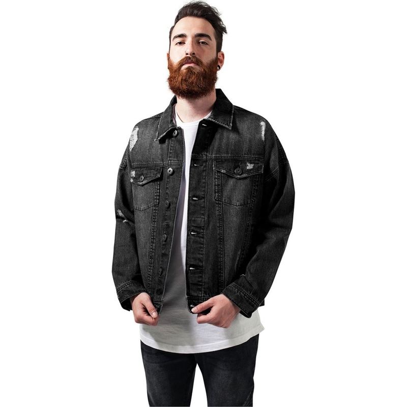 Jeans jakke med slidt ud