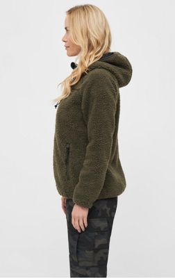 Teddy Fleece zip jacket olive - Ladies