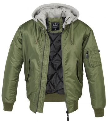 MA1 bomberjacka with hood olive
