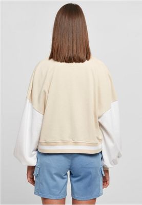 Oversized Two-Tone College Terry Jacket for Women