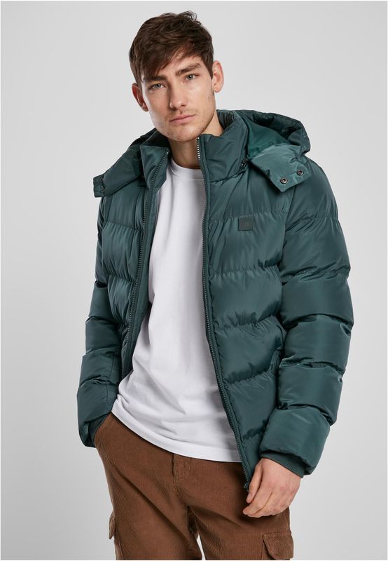 Logotyp bröst Hooded Puffer Jacket för herr – bottlegreen