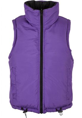 Ladies' reversible short puffer vest