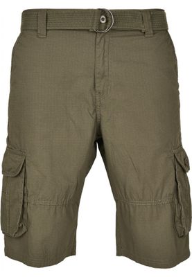 Cargo shorts with belt and ripstop