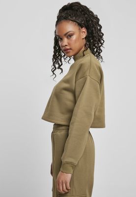 Short sweater with long arms and high neck lady