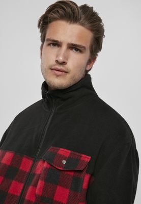 Checkered fleece jacket for men