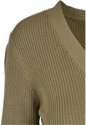 Ladies Short Rib Knit Cardigan