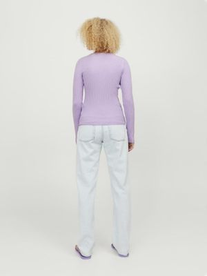Purple ribbed longsleeve ladies JJXX