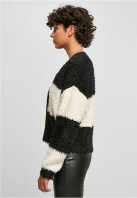 Ladies Short Oversized Feather Cardigan