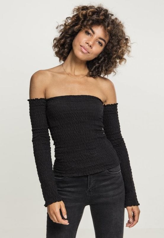 Smock top with bare shoulders ladies