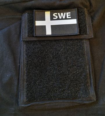 Black Tactical T-shirt - SWE gray flag