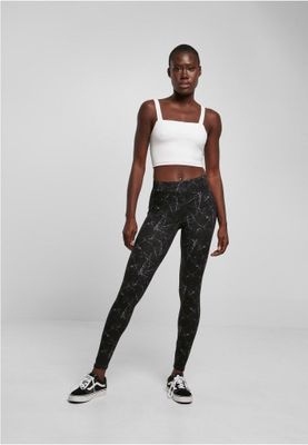 Black marble leggings