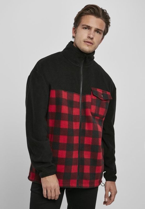 Checkered fleece jacket for men