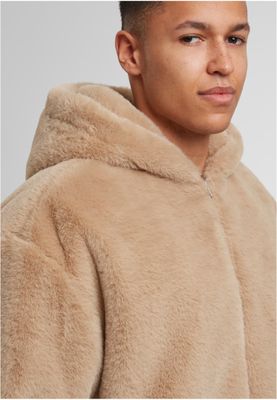 Faux Fur Huvtröja för herr – wetsand